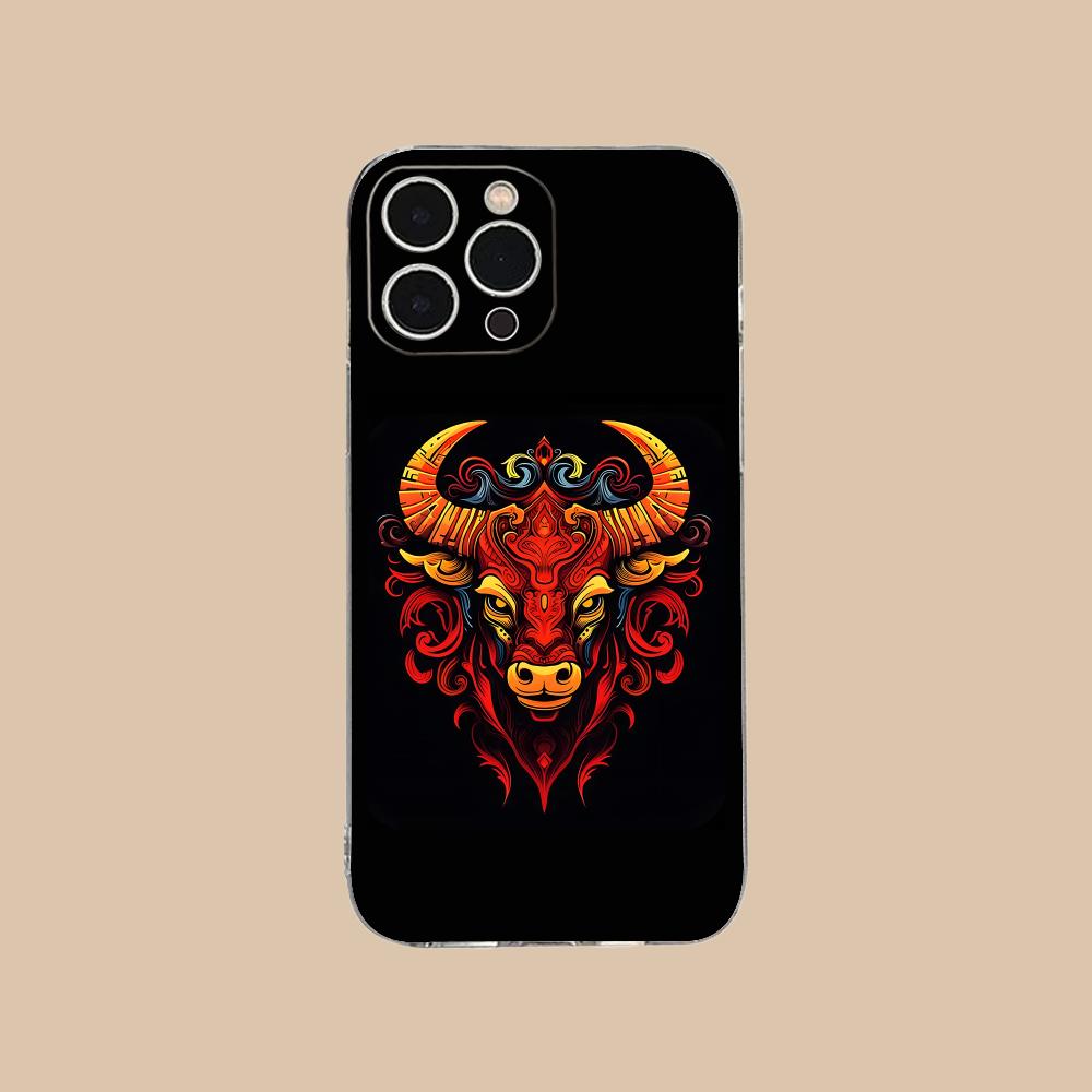 Bull Head Phone Case for iPhone 17 16 15 14 13 12 11 X XR XS Air Pro Max Plus Mini Soft TPU Clear Cover