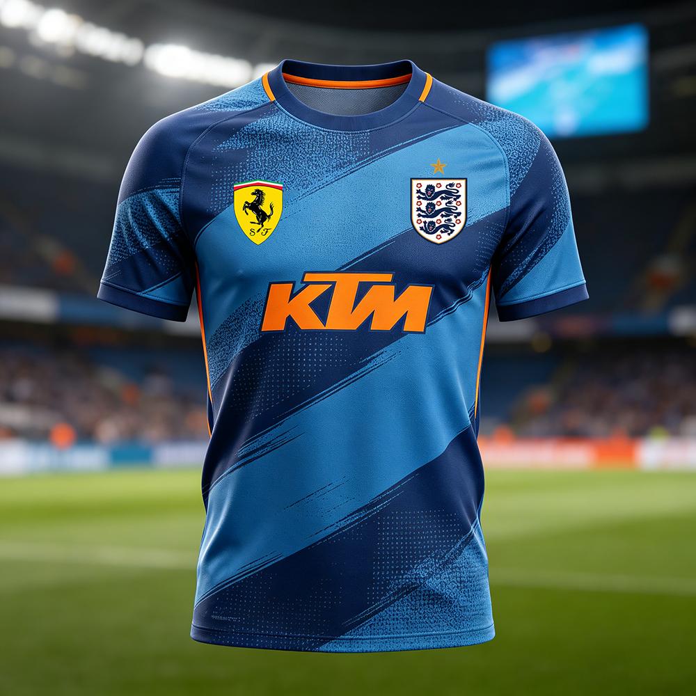 

KTM 2026 Men s Britain Football Jersey Quick Dry Breathable Sports T-Shirt 4XL