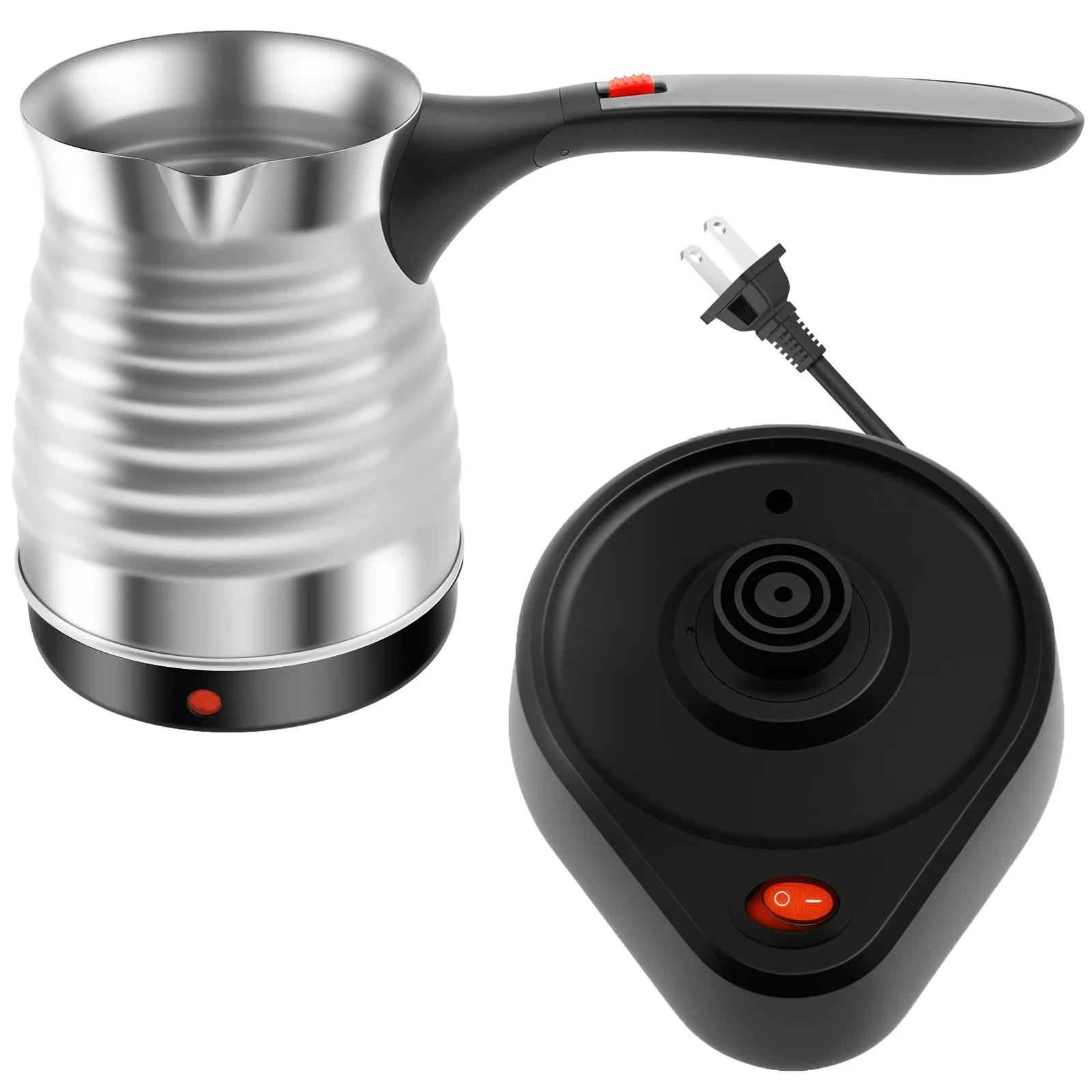 Stainless Steel Turkish Coffee Pot Large Capacity Electric Turkish Coffee Machine Household Traveling with Foldable Handle