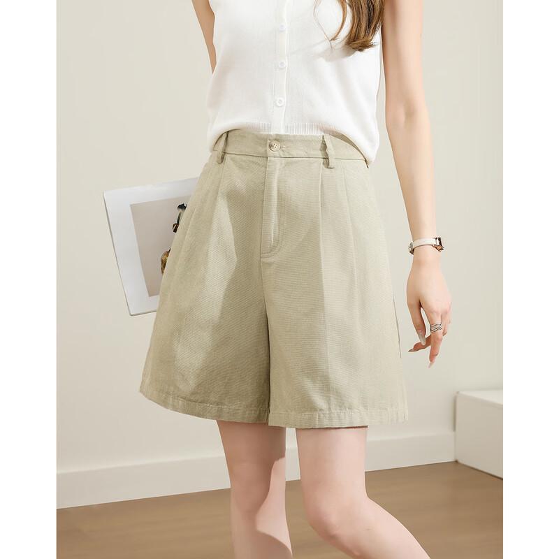 TERRE BLEUE Women s High-Waist Casual Shorts L