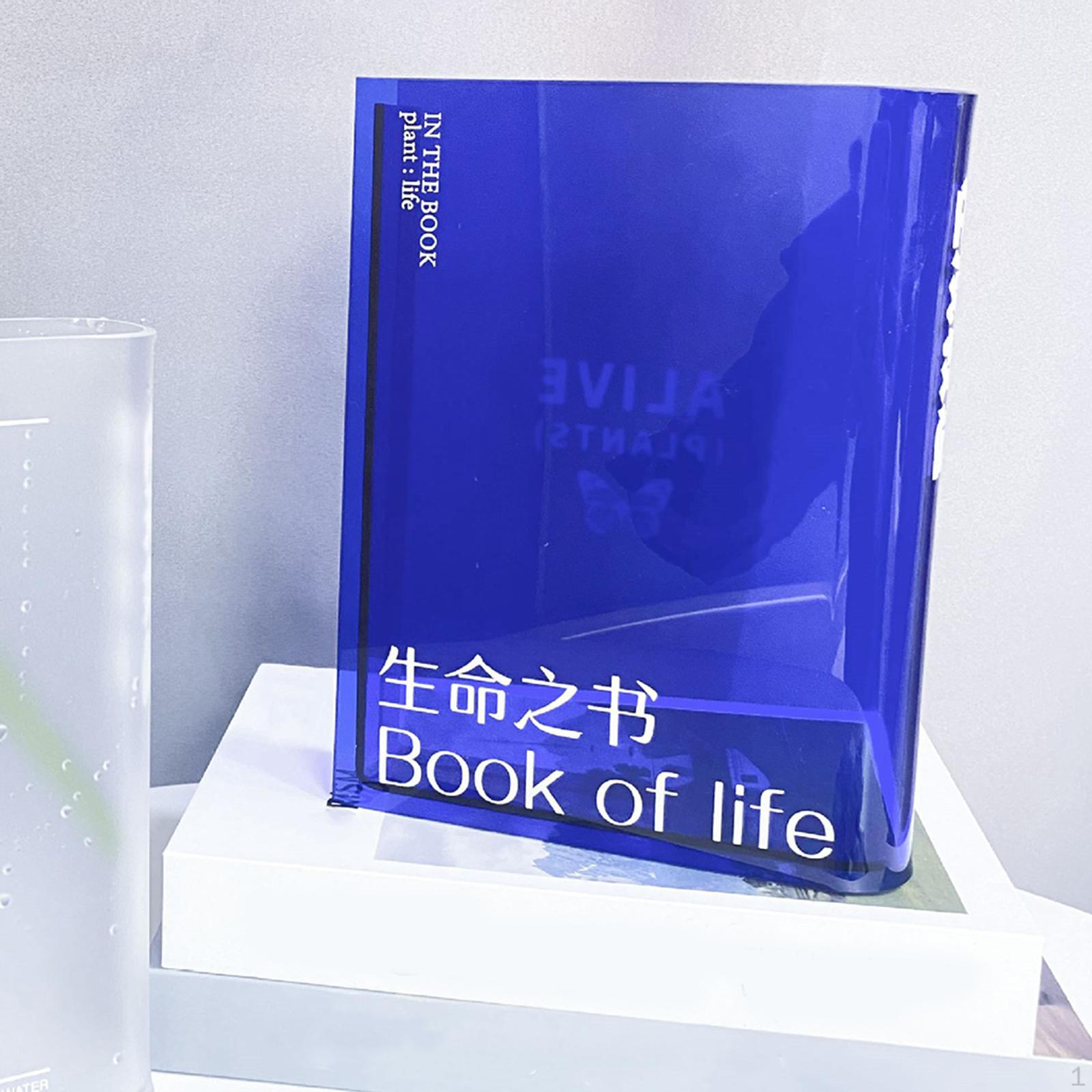 

Flower Vase Aesthetic Table Modern Acrylic Decorative Vases for Office Bouquet Holder синий