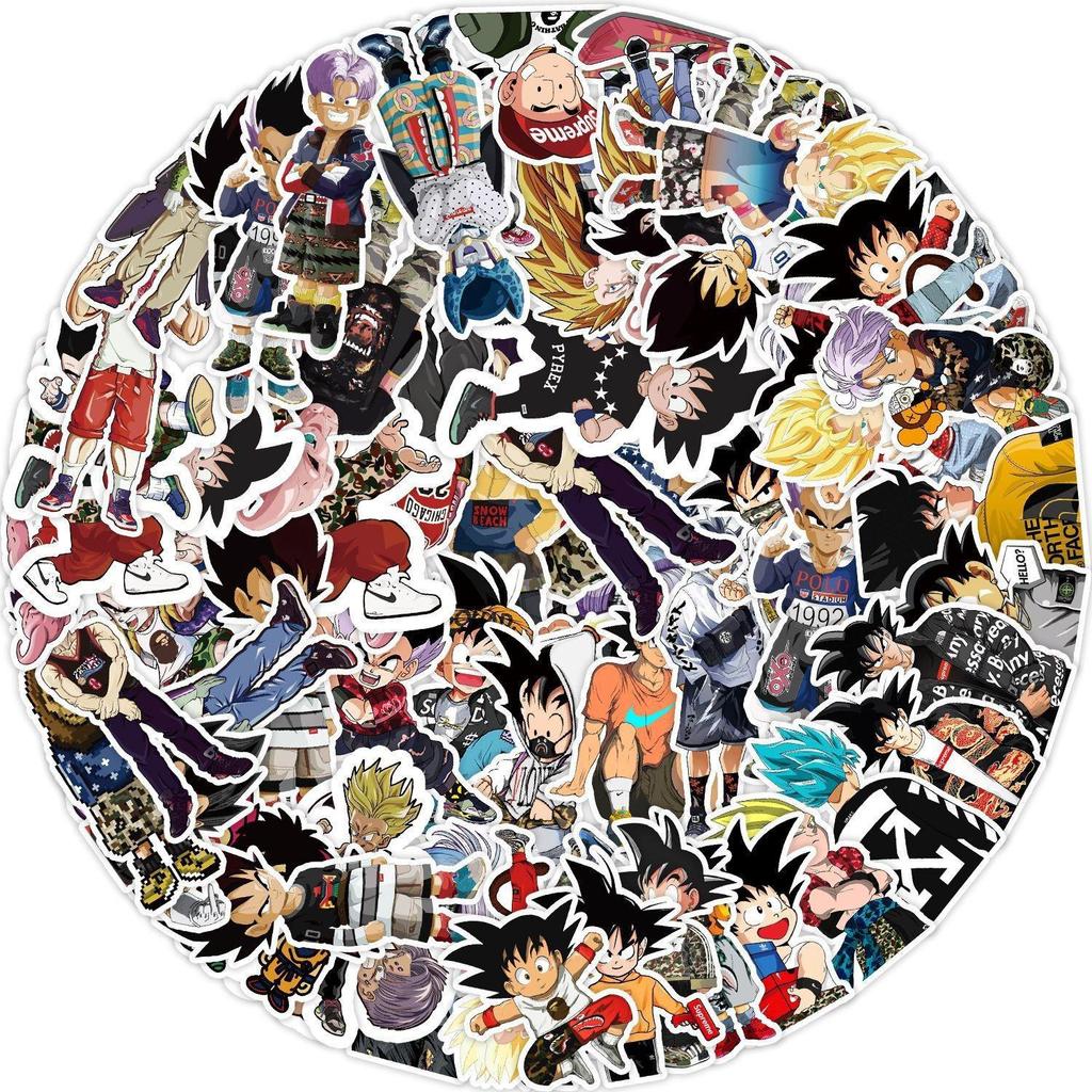 Dragon Ball & One Piece Waterproof Graffiti Stickers - 50/100 Pack for Phone, Fridge, Luggage, Notebook & Journal Decoration