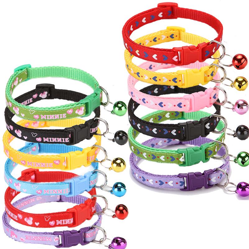Pet Cartoon Collar with Bell for Cats and Dogs