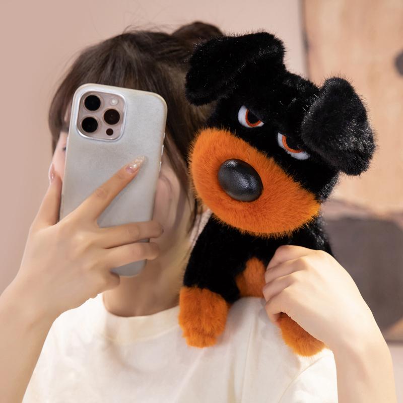 Novelty Cute Orange Dog Plushie Soft Stuffed Doll Cartoon Handsome Dog Stuffed Animals Toys Kid Birthday Gifts Decor