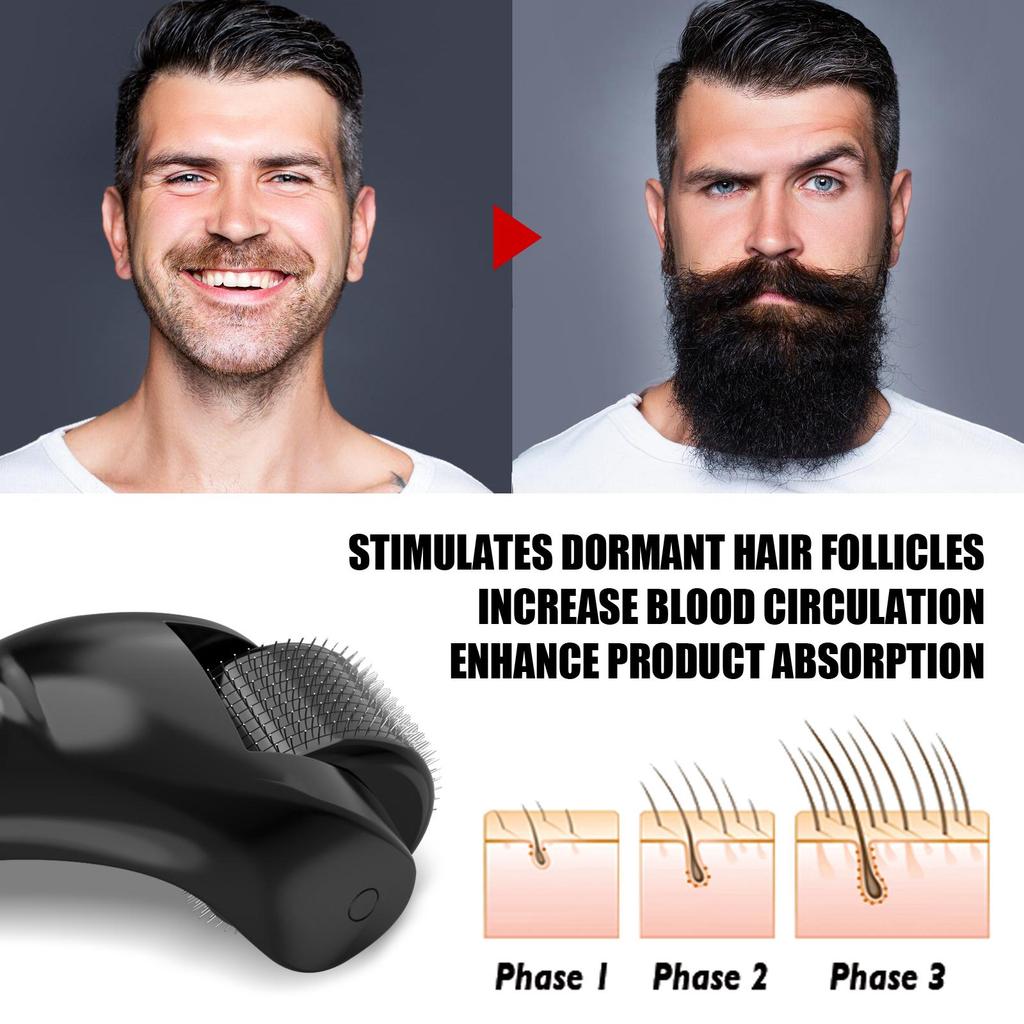 Beard Roller for Men, Moisturizing & Nourishing Beard Care Tool, Grooming Roller for Beard Hair, Shaving Cleaning & Repair Beard Comb