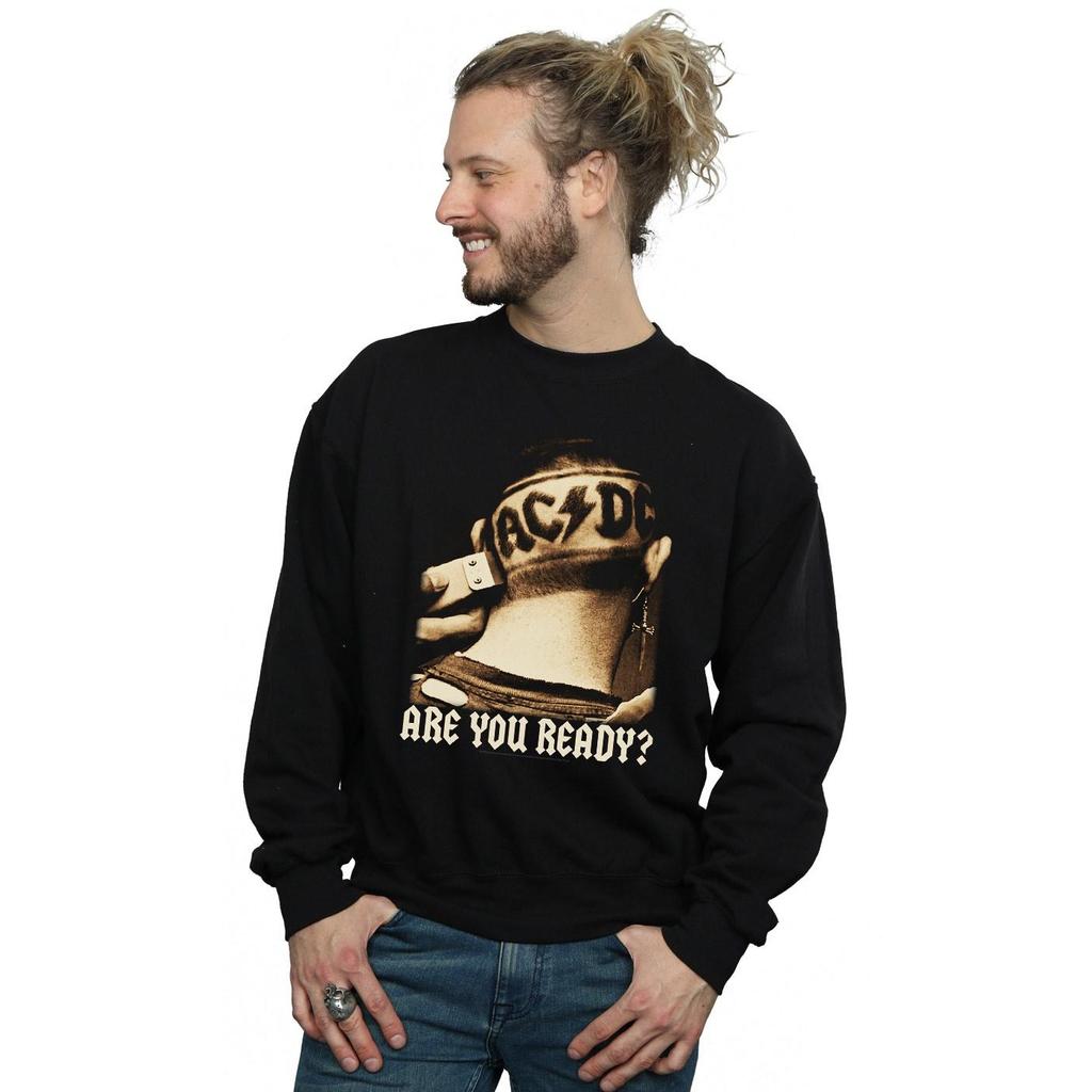 AC/DC Mens Are You Ready Hair Shave Sweatshirt