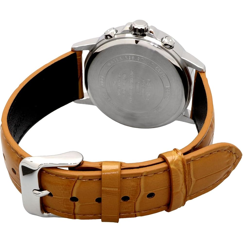 Casio CASIO BESIDE Quartz Men's Watch Sapphire Glass BMS-300L-5AV Camel Color Leather Band Mult...