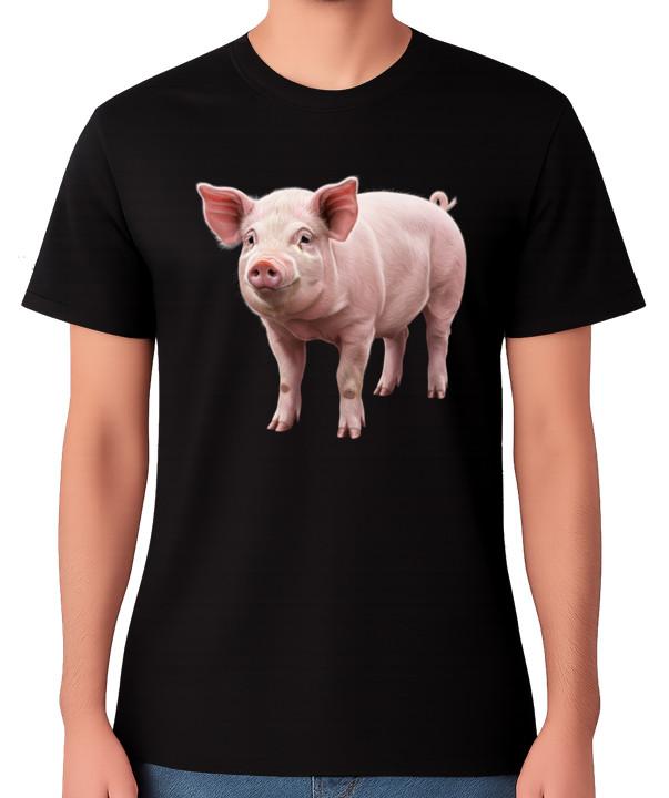 Cute Farm Pig T-Shirt Illustration Animal Lover Gift Unisex Tee S