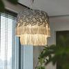 Bohemian Style Tapestry Lampshade Handmade Woven Cotton Tassel Macrame Wall Hanging Lamp Cover Ceiling Pendant for Room Decor