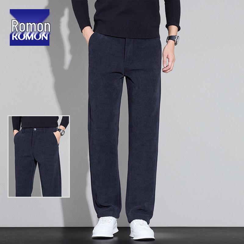 

Romon 2026 Autumn/Spring Thick Wool Elastic Loose Straight-Leg Pants with Velvet 36 (185-195 lbs)