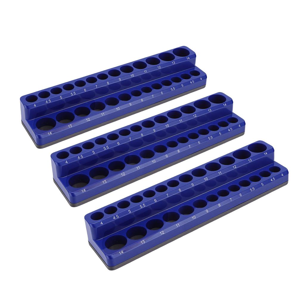 Metric Magnetic Socket Tray Blue Color Strong Magnetic Base Socket Organizer Holder for Work Area