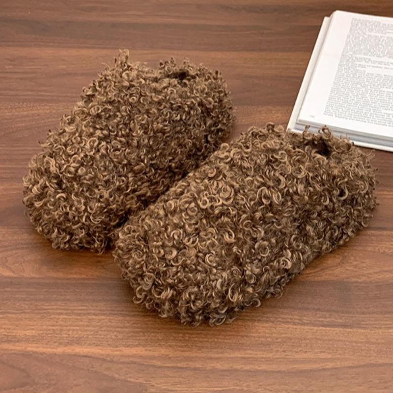 

Модные пушистые балетки женские тапочки дизайнерская модная обувь для женщины 2025 новая зимняя обувь с ремешком классическая повседневная домашняя обувь zapatos mujer 38 коричневый