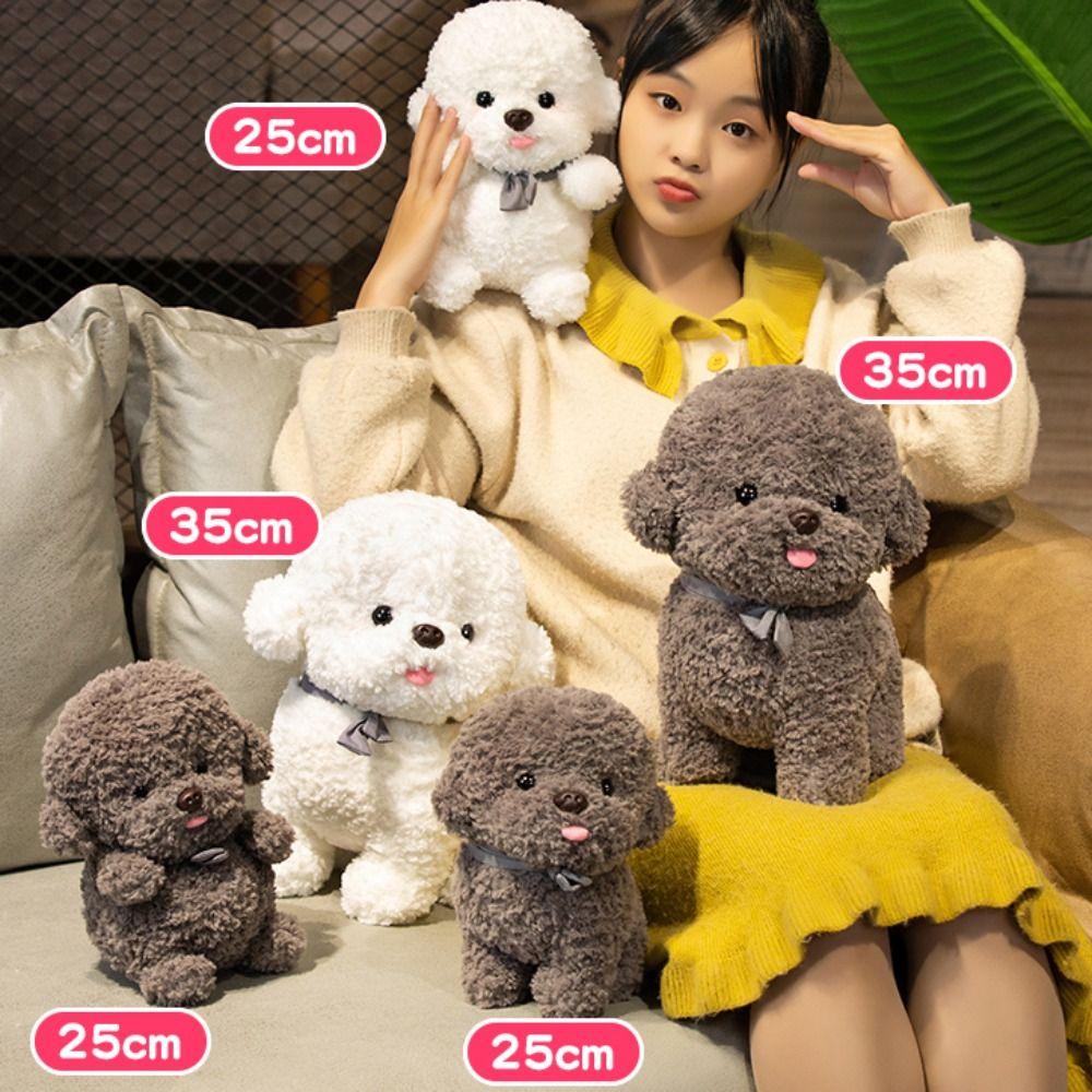 Stuffed Animal Plush Dog Toy Simulation Puppy Plushies Bichon Frise Plush  Xmas Birthday Gifts