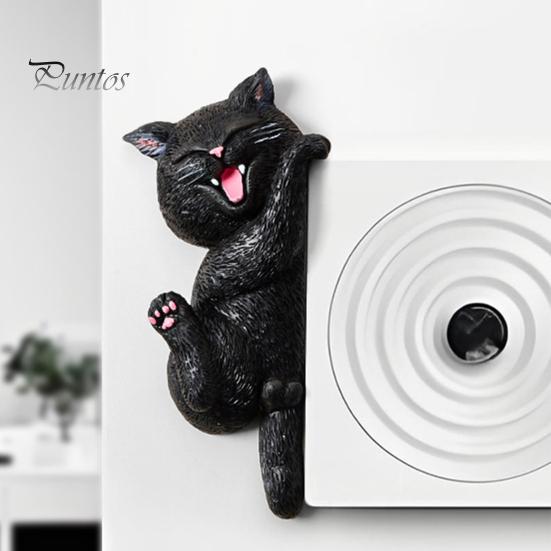 Cat Light Switch Cover 3D Sticker, Decorative Resin Wall Plate Cover, Cute Animal Relief Ornament Stickers, Peel And Stick decorations for Home