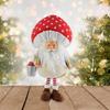 Mushroom Hat Gnomes Doll Christmas Figurine Plush Table Decoration for Holiday Gifting Polyester Ornament for Tabletop