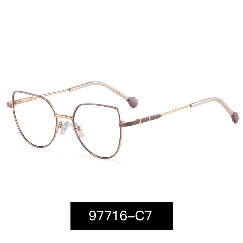MS 97716 2024 New Kids Cat Eye Metal Thin Frame Children Optical Anti-Blue Light Glasses Eyewear Colorful Design Custom Logo