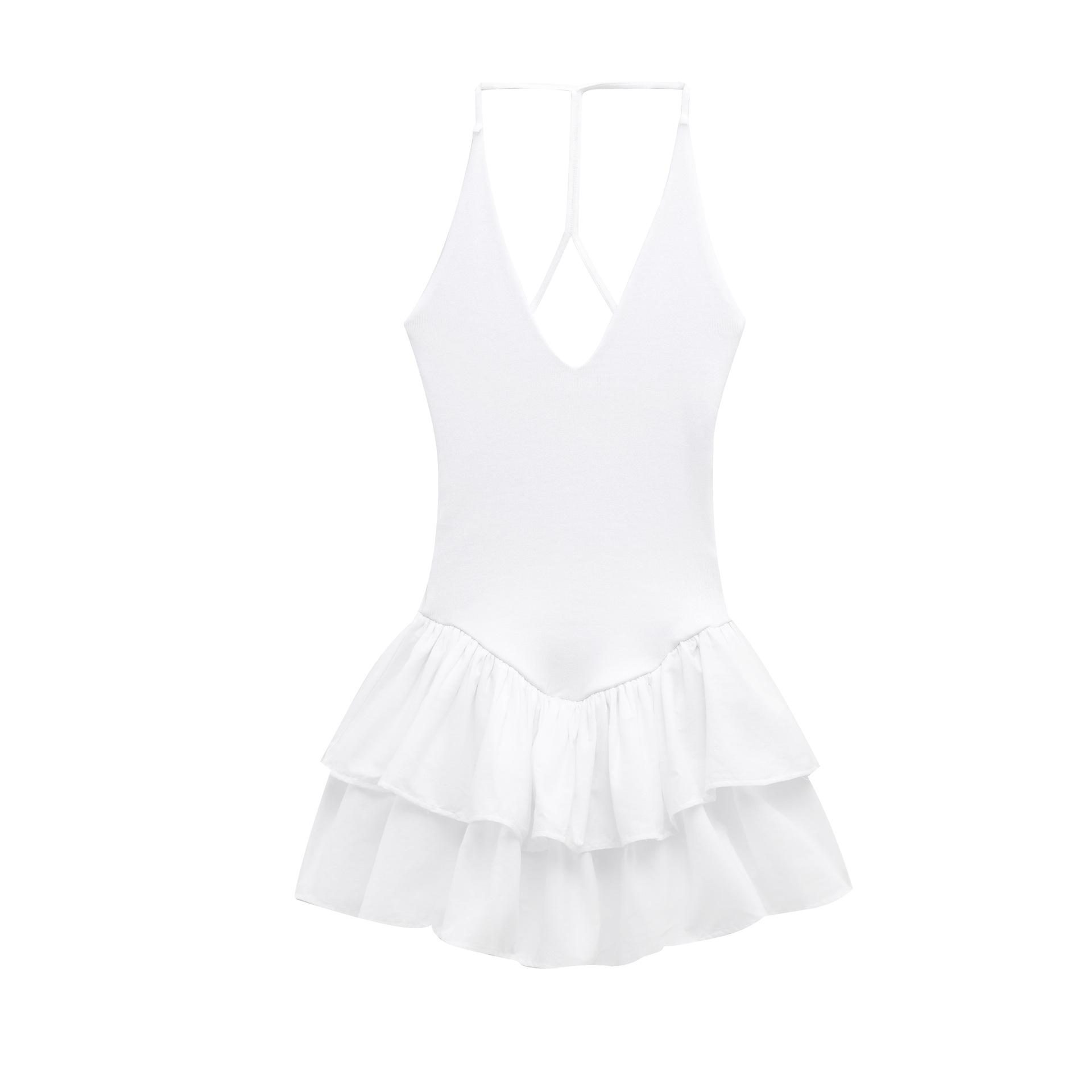 

2025 Fashion V-Neck Slimming Sleeveless Halter Dress - European & American Style L