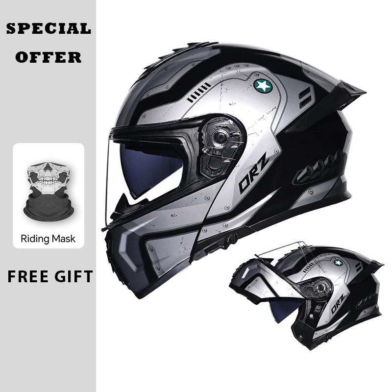 Double Visor Flip Up Motorcycle Helmets DOT ECE Full Face Modular Helmet Dual Visor Adult Men Women Couple Tail Ventilation