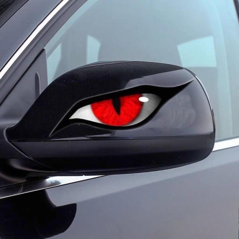 2D Reflektierende Teufelsaugen Aufkleber, Wasserdichte Decals für Auto Rückspiegel Auto Außen Dekoration