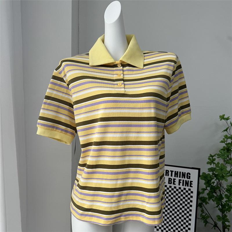 Summer American Vintage Color Block Striped Loose Short Sleeve T-Shirt For Men Casual Stylish Comfortable Tee Top