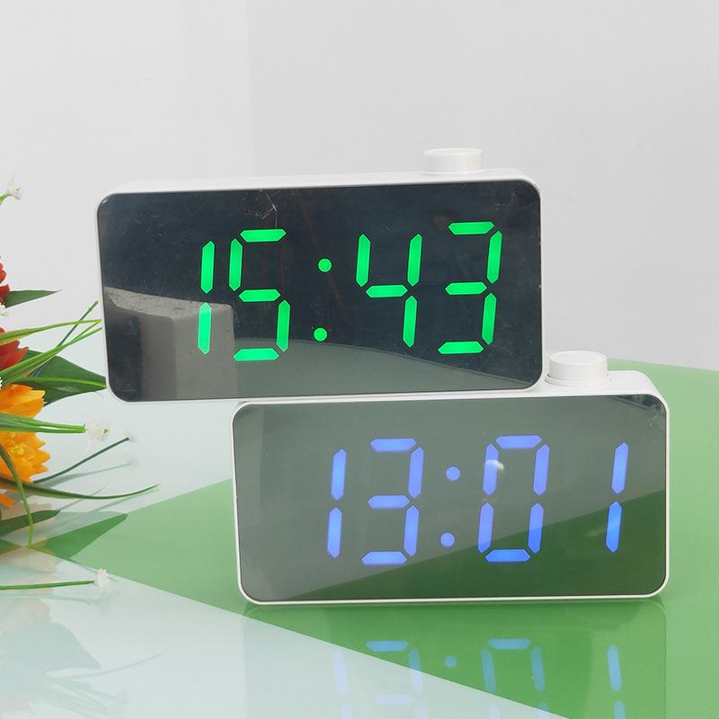 Electronic Clock Mirror Clock Electronic Digital Clock New Digital Mirror Clock Creative Knob Alarm Clock