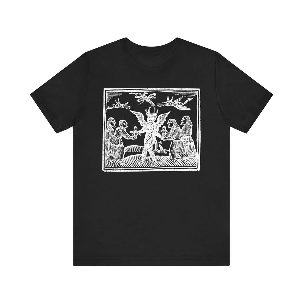 Wax Doll for Devils Mysterious Woodcut Shirt Vintage Voodoo T-shirt Black Magic Tshirt Creepy Unisex Jersey Short Sleeve T-shirt