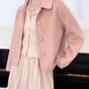 Women's 2025 Autumn/Winter Single-Breasted Woolen Short Loose Coat Jacket