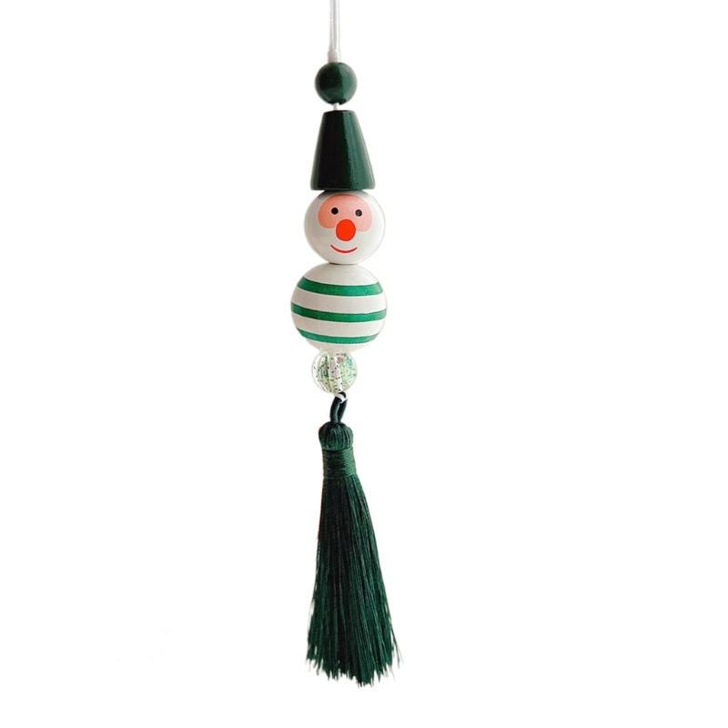 

Christmas Theme Phone Lanyard Puppet Pendant Strap Detachable Beaded Phone Chain Keyring Portable Accessory for Women зелений