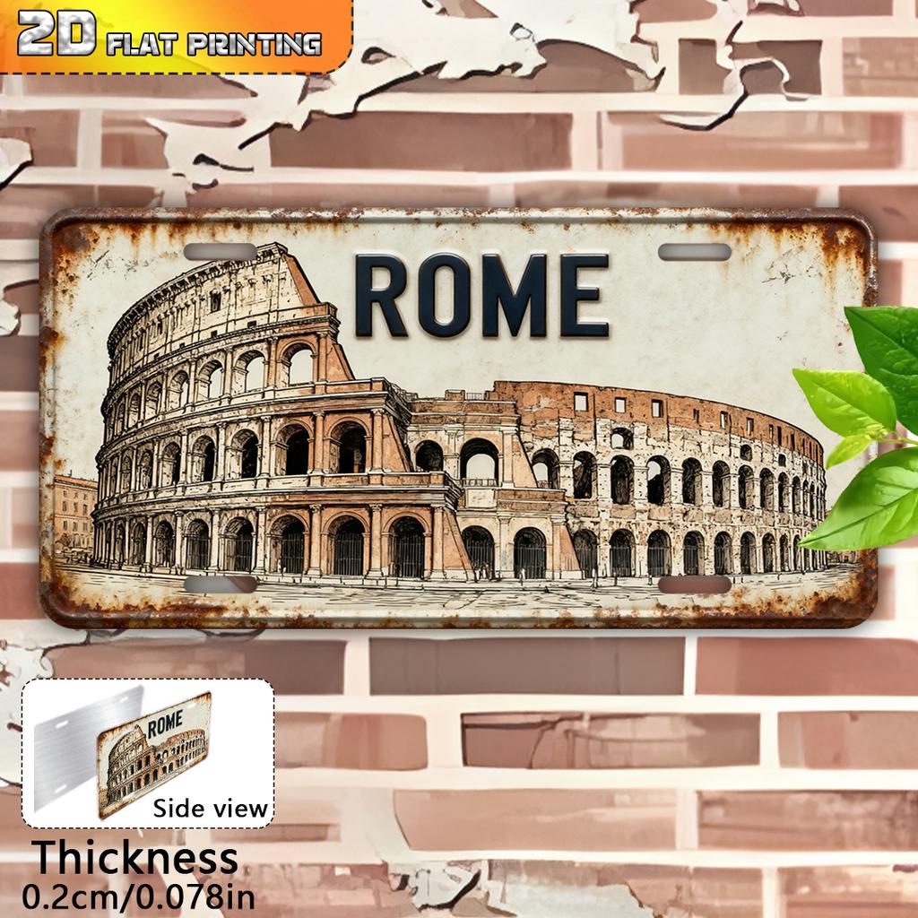 Vintage City Kitchen Garden Workshop Year Text Metal License Plate Sign Retro 2D Flat Printed Tin Plaque Wall Decor for Home B