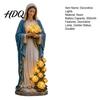 Decoración Religiosa para Exteriores Estatua de Luz de Jardín de la Santísima Madre con Flor Lámpara USB Adorno Resistente a la Intemperie Rosa Brillante Decorativa para Cristianos