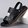 Men Summer Slip-On Sandals Breathable Soft Bottom Casual Driving Beach Shoes Anti-Slip Comfortable PU Leather Zapatos De Hombre