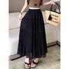 [Chiffon Fabric + Lined] Pink Skirt Women's New Summer Thin Gentle Long Dress Showing Thin Cake