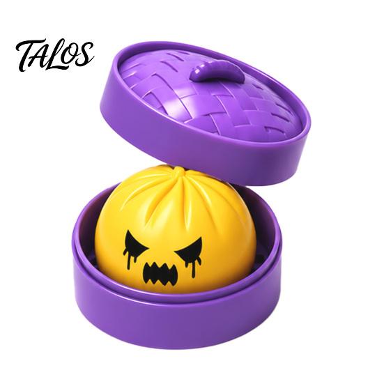 Portable Fidget Toy Dumpling Squeeze with Purple Steamer, Creepy Steamed Bun Stress Relief Calming Toys for Halloween, Home Office Relaxation