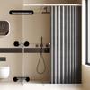 Dark Grey Shower Curtain Set with Rod & Water Barrier