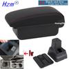 For Nissan Versa Armrest Box Almera 2020-2024 Central Console Storage Box Ashtray Cup Holder PU Leather USB Charging LED