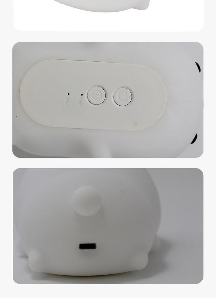 Seven-Color Silicone Bedside Lamp: Soft, Eye-Friendly Night Light