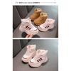 Kids Girls Winter Thickened Fleece Warm Velcro Sports Sneakers