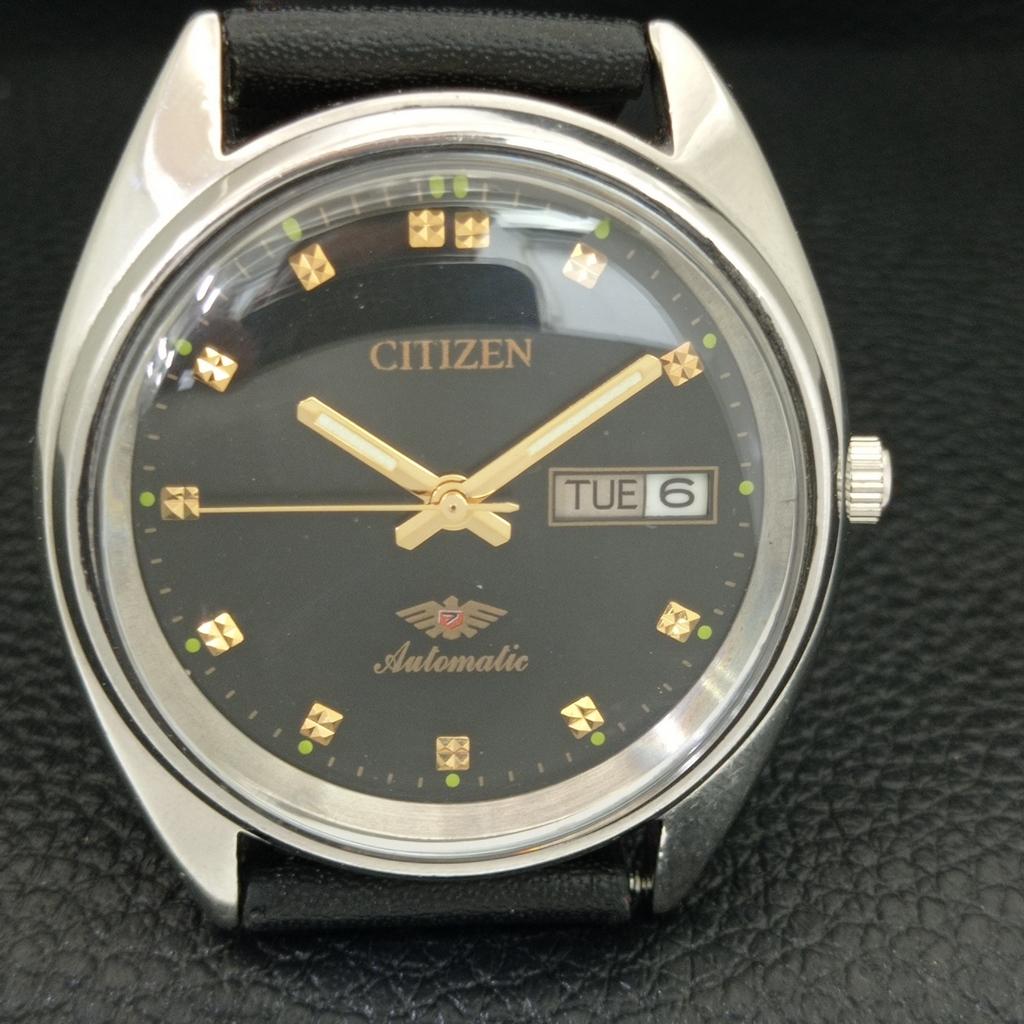 AUTOMATIC VINTAGE CITIZEN 8200 JAPAN MENS BLACK COLOR DIAL WATCH a706802-1