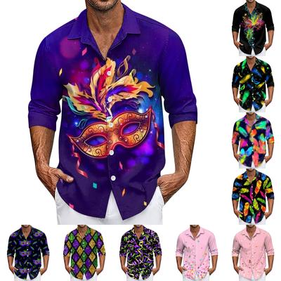 Camisa masculina de verão nova estampa solta manga comprida cardigã camisa de praia