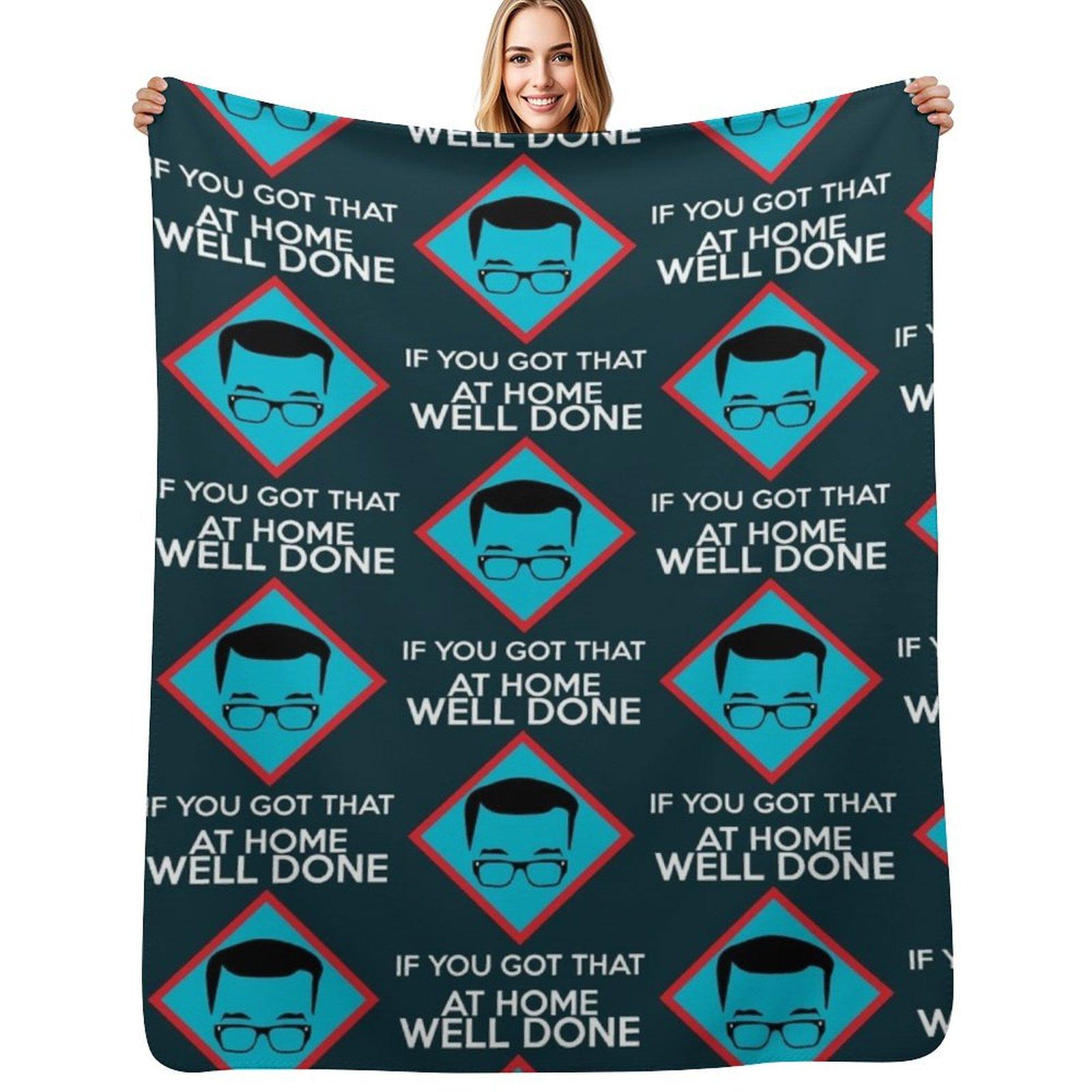 Richard Osman’s “Well done...” Throw Blanket All Season Soft Lightweight Blanket for Home Size: 75*100cm, Weight: 230 GSM