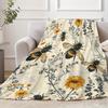 Bee Blanket Flower Printed Flannel Blanket Air Conditioning Blanket Nap Blanket