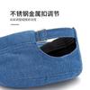 Men's light board denim flat top military hat simple versatile cap women's fashion outdoor visor equestrian hat