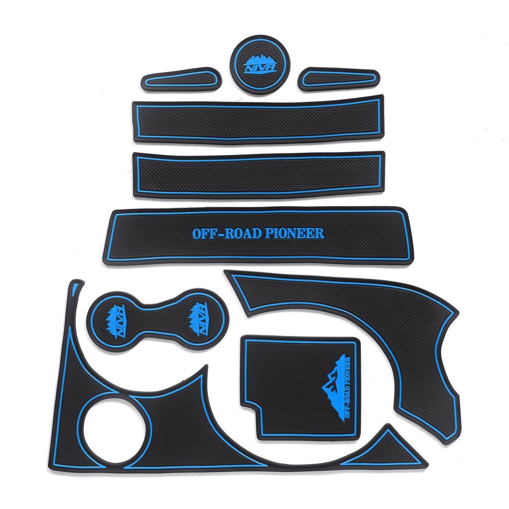 Pro Chevrolet Lada Niva 2009 ~ 2018 Protiskluzová podložka do přihrádky, podložka do držáku nápojů, příslušenství, protiskluzová podložka do drážky ve dveřích, tácek