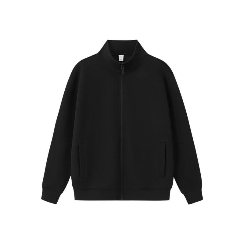 Cardigan Stand-up Neck Zipper Jacket for Men and Women 0 Solid Color Loose Casual Sports Style Sweater Autumn