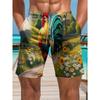 Men's Casual Shorts Outdoor Wear Fish Colorful 3D Printed Shorts Loose Casual Plus Breathable Cool Summer Versatile Shorts