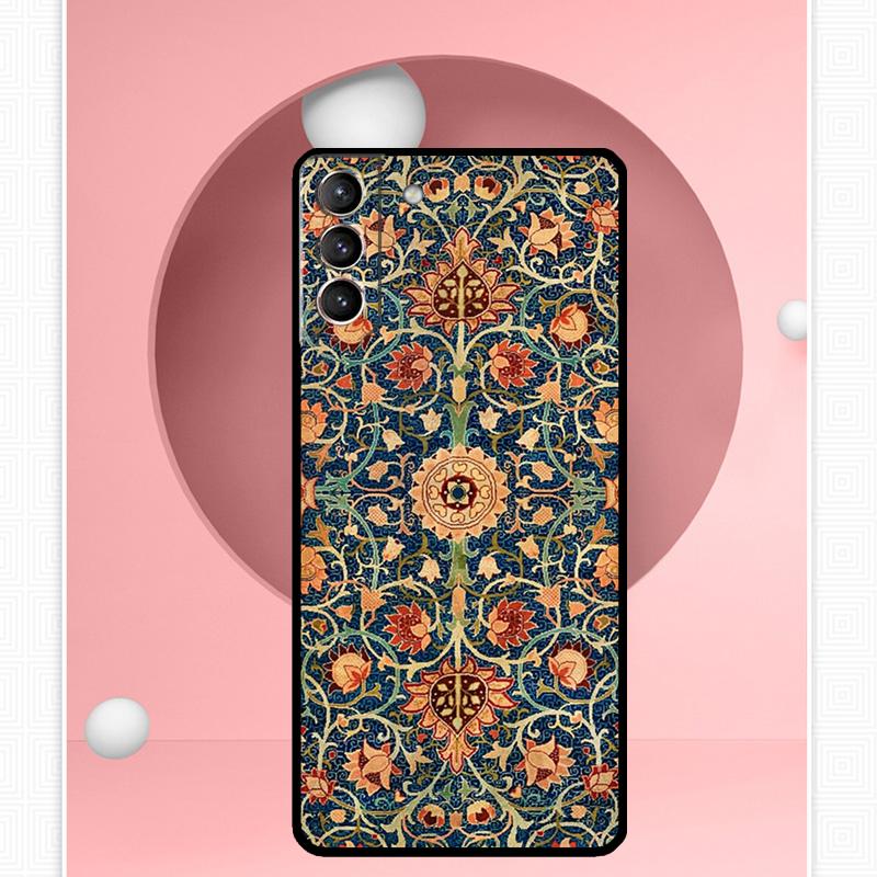 Persian Carpet Floral Pattern Case For Samsung Galaxy S25 Ultra S20 S21 S22 S23 S24 Ultra S9 S10 Plus S25 FE Cover Funda
