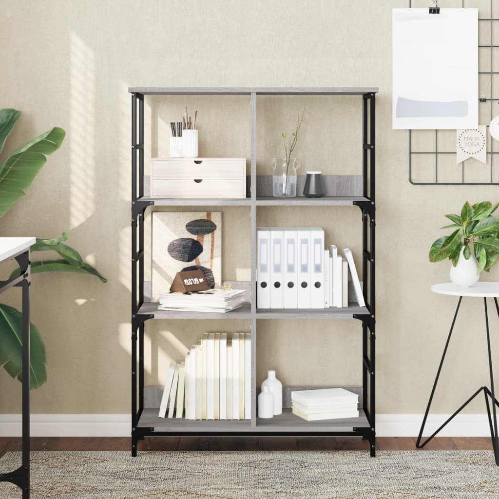 Bookshelf Gray Sonoma 30.9 x 13 x 46.3 in (78.5 x 33 x 117.5 cm) Engineered Wood