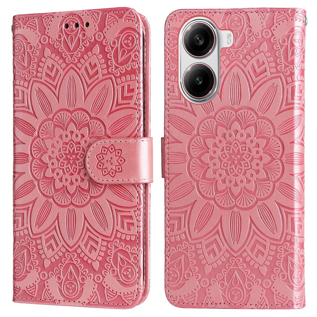 For Xiaomi Redmi Turbo 4 5G/Poco X7 Pro 5G Case Sunflower Imprint Leather Wallet Phone Cover