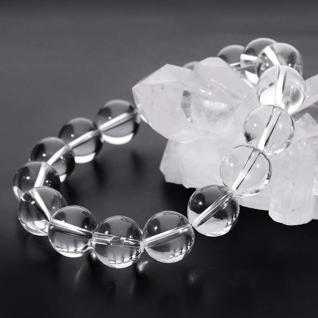 Crystal Bracelet 12mm L Crystal Quartz Birthstone April Natural Stone Power Stone Prayer Beads Bracelet Simple [Shinjuku Ginnokura] Approx. 17.5cm