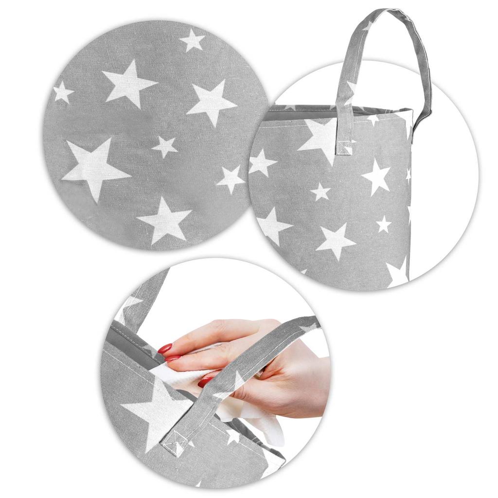 Nukido Toy Basket - Gray With Stars